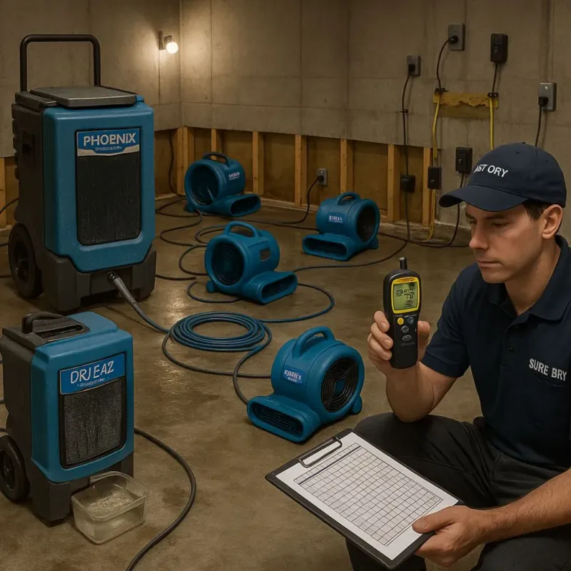 Structural Drying and Dehumidification process in Brunswick, MD